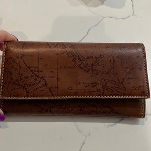 Patricia Nash Map Print trifold leather wallet